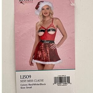 Roma Confidential Sexy Miss Clause Costume *READ* Mini Dress NEW Size S Red